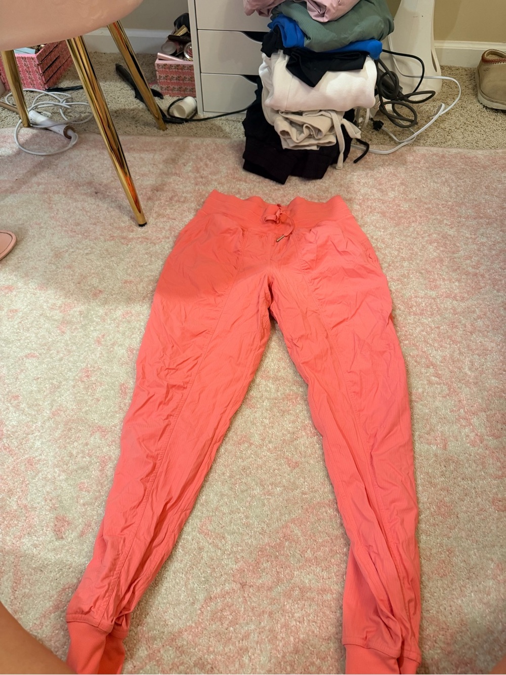 Coral Pink Drawstring Joggers dance studio jogger